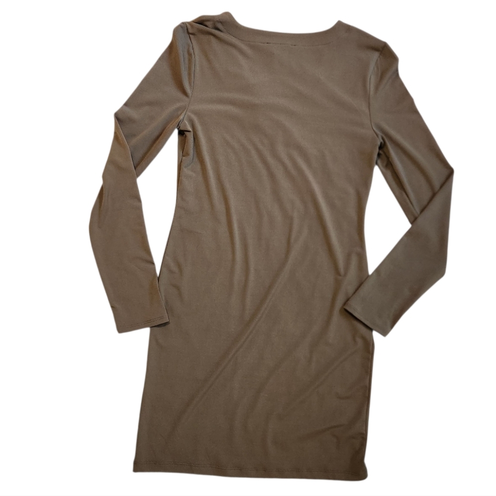Forever 21 Dark Green Lace-Up Long Sleeve Dress Large - Picture 3 of 7
